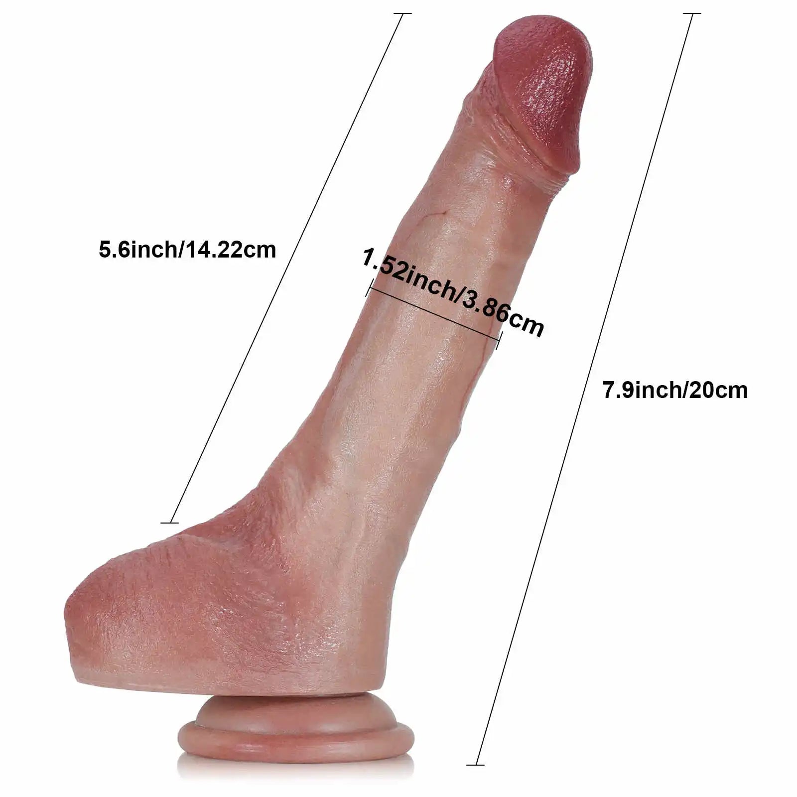 Silicone Realistic Dildo with Flexible Keel 7.9 Inch