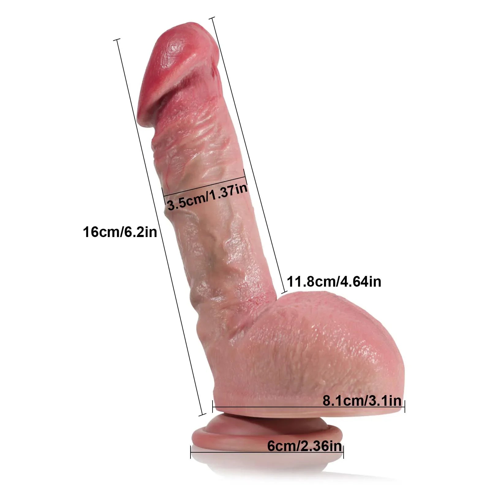 6.2" Realistic Flesh Silicone Small Dildo with Big Balls
