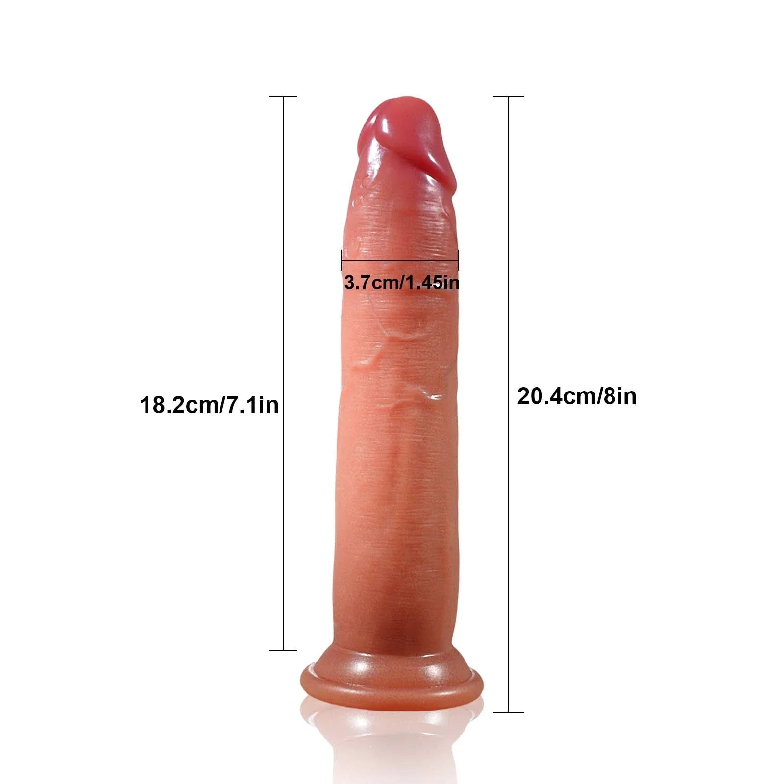 8"-9.5" Sliding Skin Silicone Vibration Anal Dildo - 3 Sizes