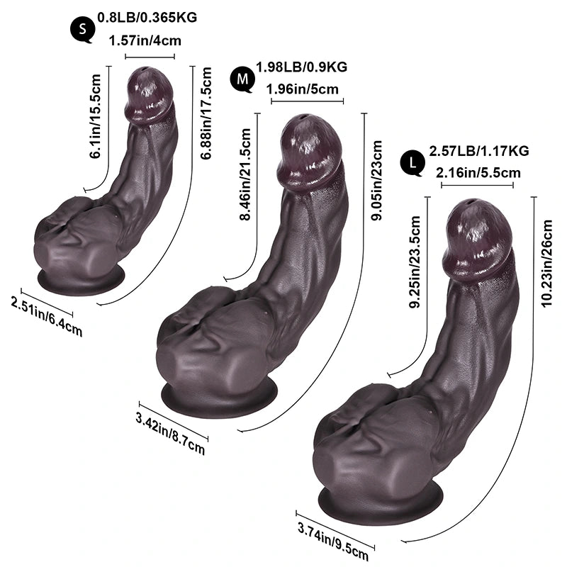 Tan Silicone Dildo with Big Pectorals, G-spot Stimulation 6.9-10.2Inch