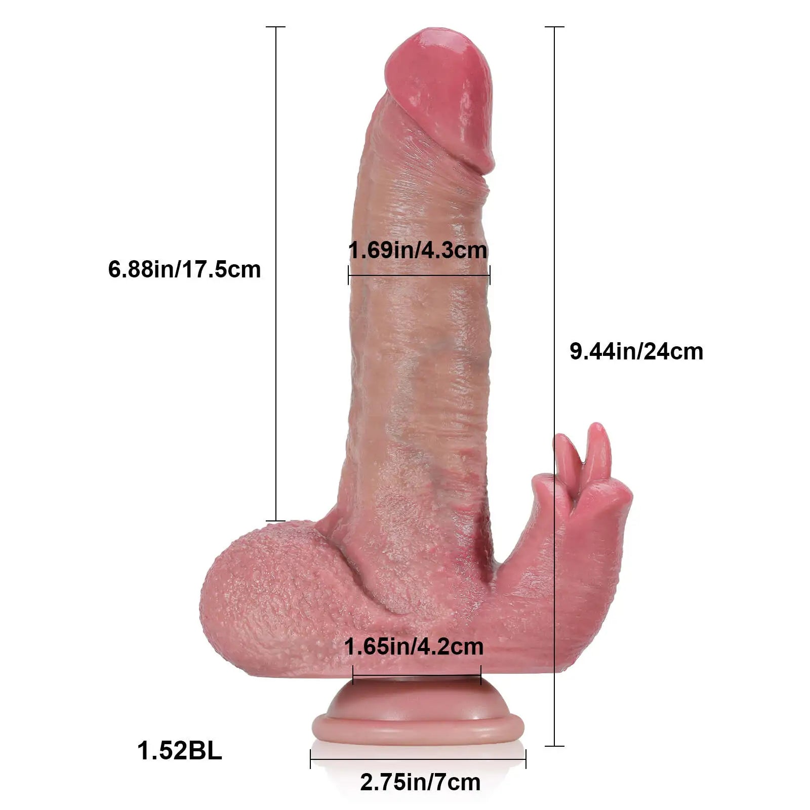 Thrusting Rabbit Dildo with 7 Thrusts & 3 Vibration 9.44 Inch