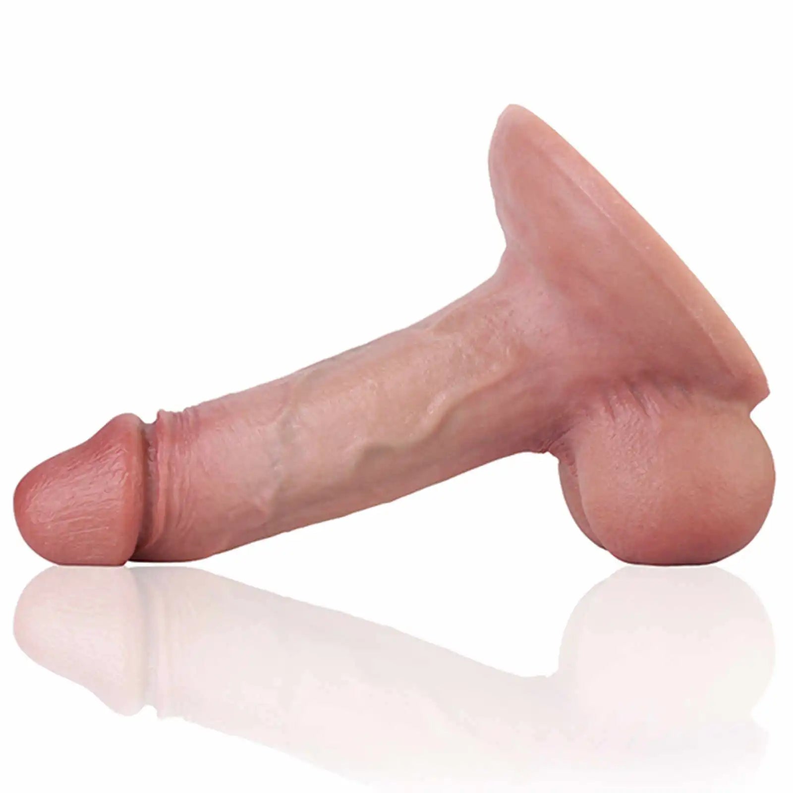 Ultra Realistic Silicone Flesh Dildo with Balls 8 Inch