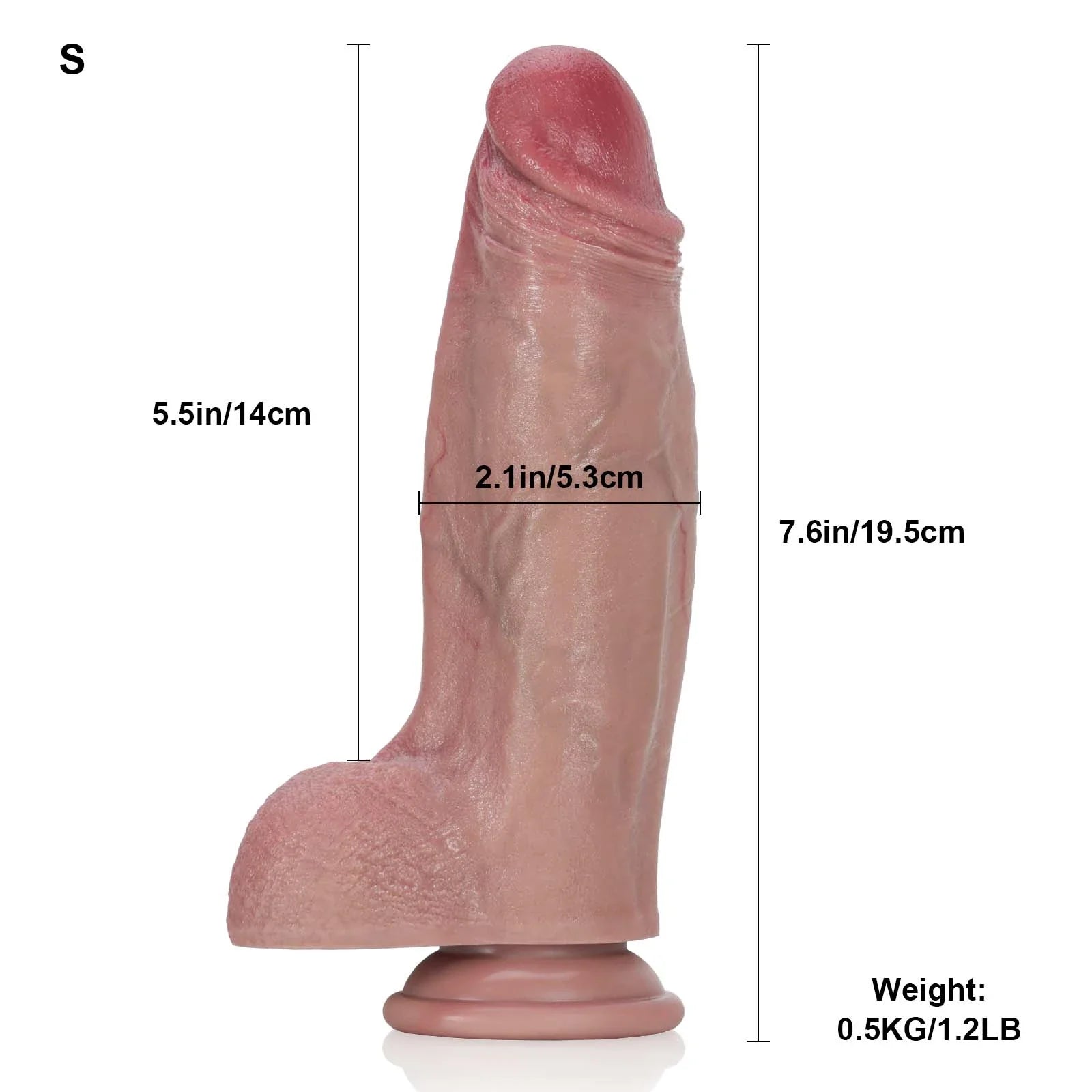 7.6-11" Ultra Realistic Silicone Thick Shaft Dildo - 4 Sizes