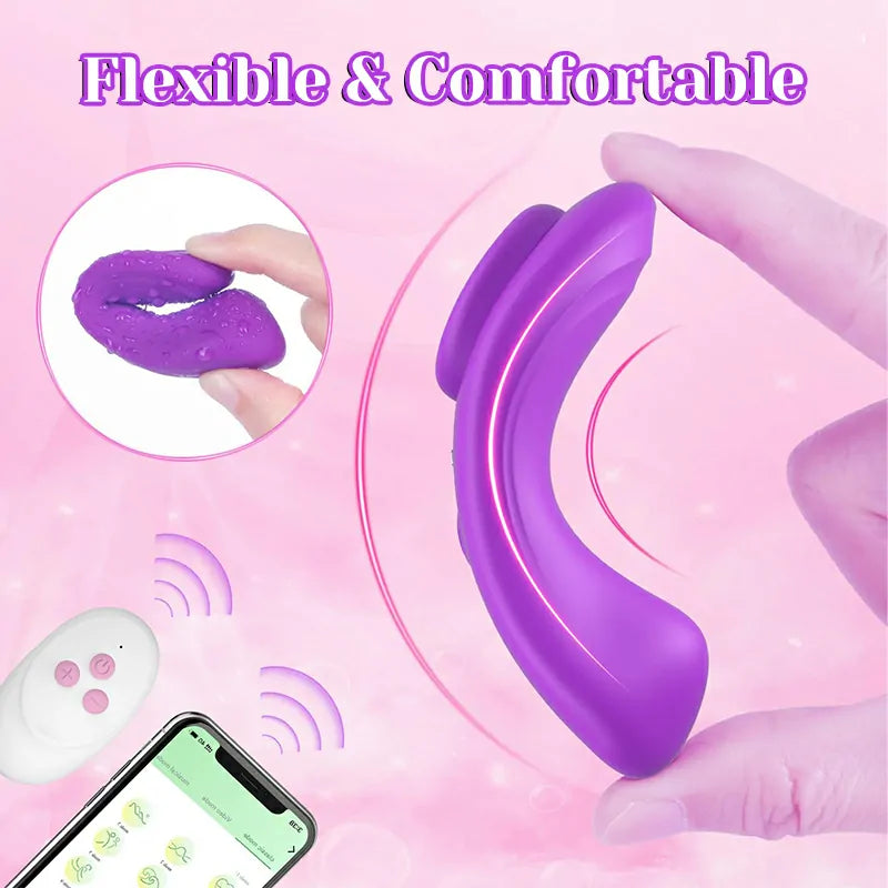 7 Vibrating APP Remote Wearable Vibrator with Magnetic Clip