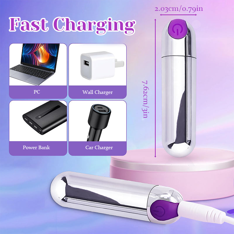 Rechargeable Power Silver Bullet Vibrator