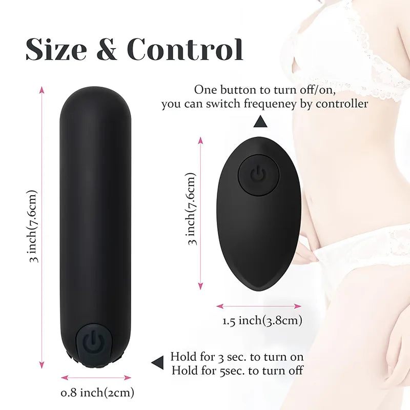 10 Vibrations Rechargeable Remote Control Bullet Vibrator