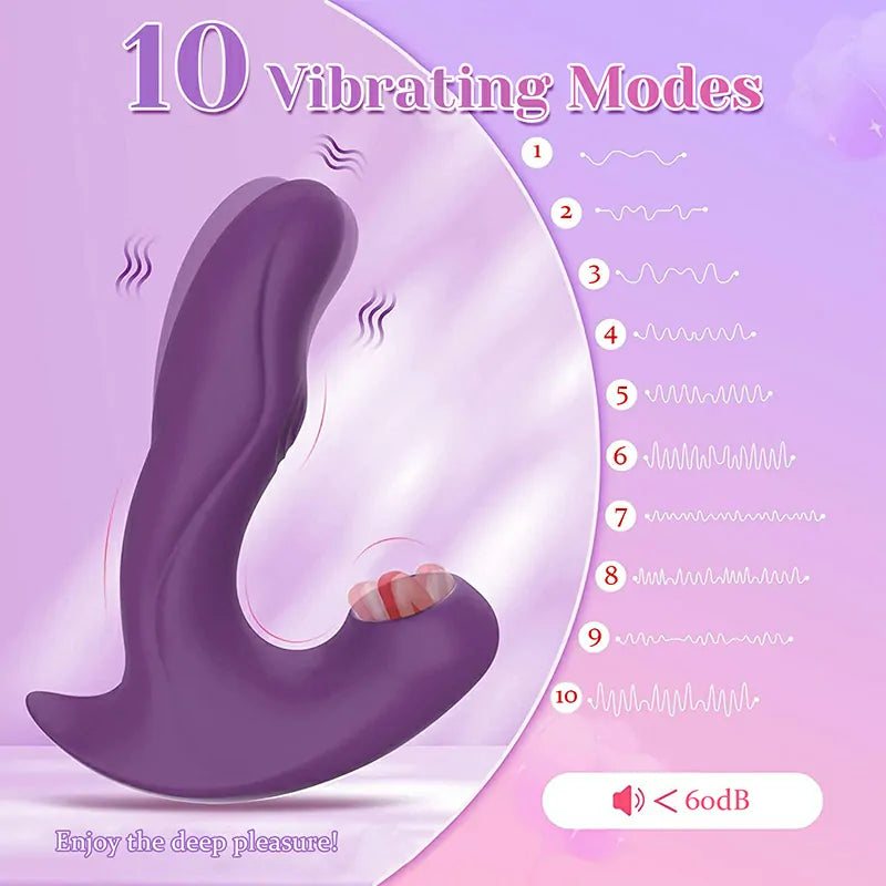Portable 10 Vibration Slap Sucking G Spot Vibrator
