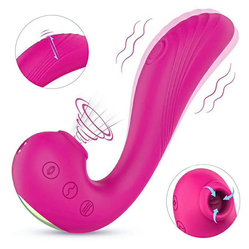 3 In 1 Clitoral Sucking 5 Licking 10 Vibrating G Spot Vibrator