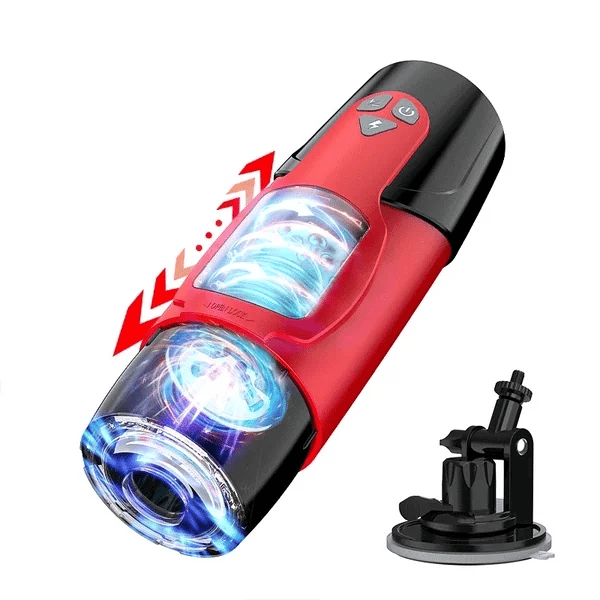 Rotation Telescopic Hands-Free Suction Cup Base Male Masturbator