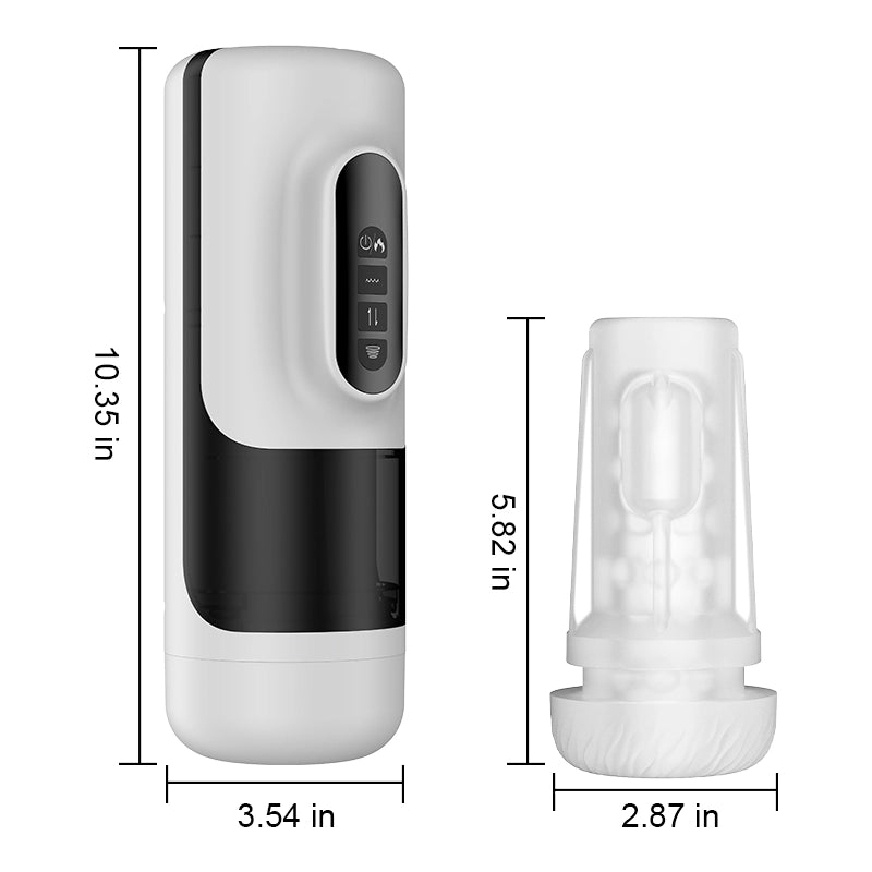 6 In 1 Thrusting Vibrating Heated Male Masturbator with Silicone Sleeve