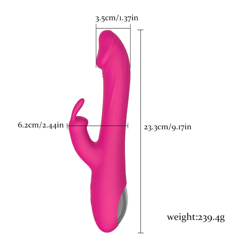10 Vibration & 3 Thrust Modes Realistic Glans Rabbit Vibrator