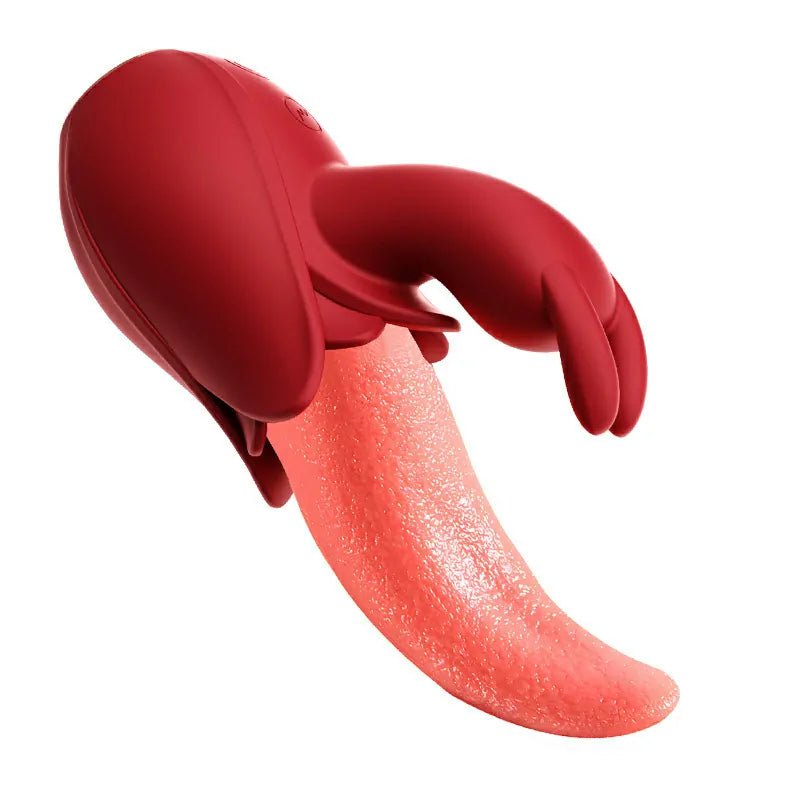 Silicone Tongue Rabbit Vibrator with Licking & Tapping