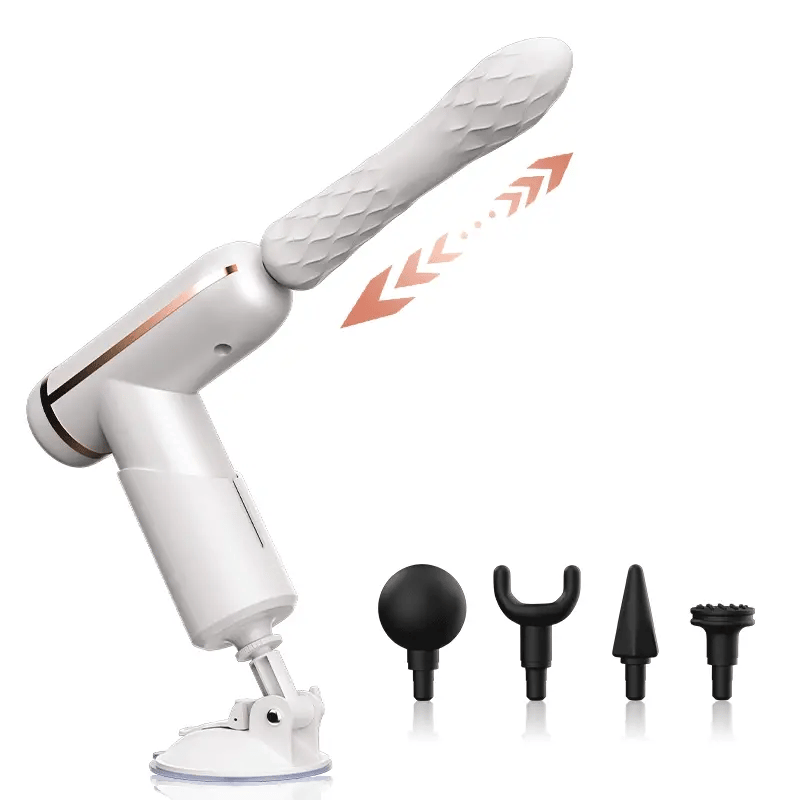 Portable Thrusting Sex Machine with 4 Massager Heads