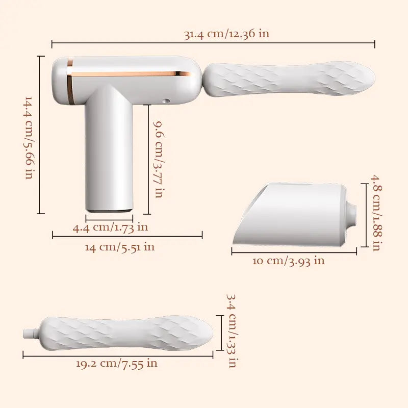 Portable Thrusting Sex Machine with 4 Massager Heads