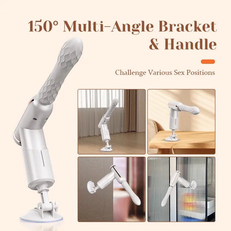 Portable Thrusting Sex Machine with 4 Massager Heads