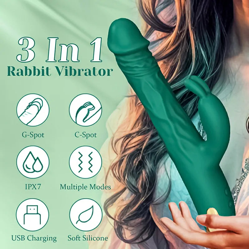 3 In 1 Powerful Vibrating Thrusting Vibrator