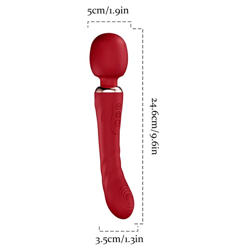 2 in 1 Rechargeable 10 Powerful Vibration Modes Wand Vibrator