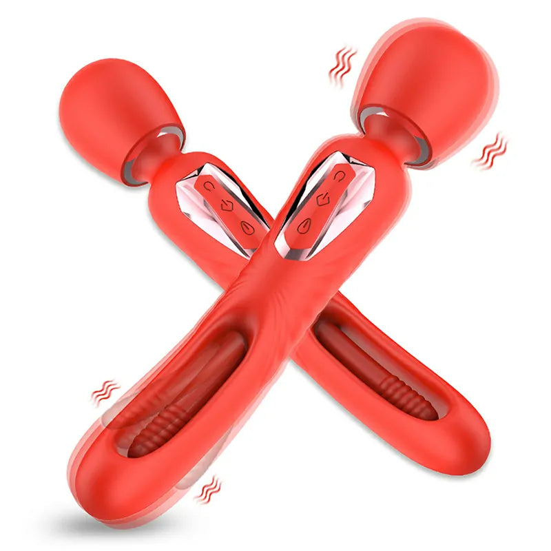 2 In 1 Powerful Vibration & Flapping Wand Vibrator