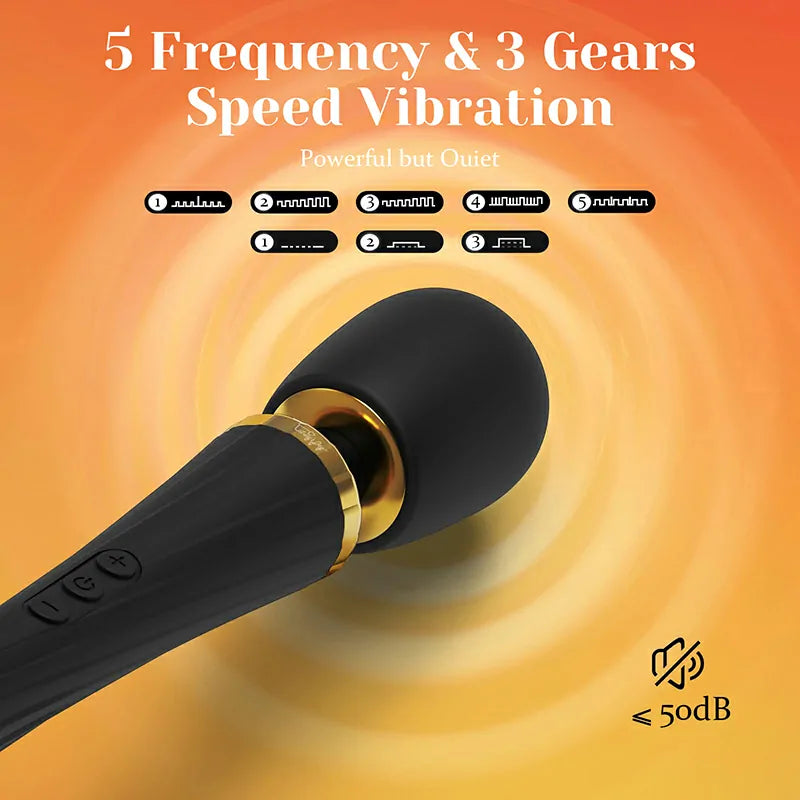 5 Frequency & 3 Gears Speed Vibration Classic Wand Vibrator